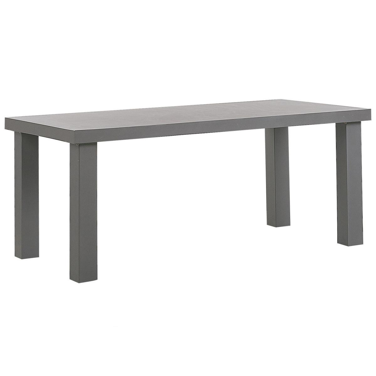GARTENMÖBEL SET 6-Sitzer Beton grau 2 Bänke T-Form 2 Hocker Taranto - Grau, Stein - Beliani