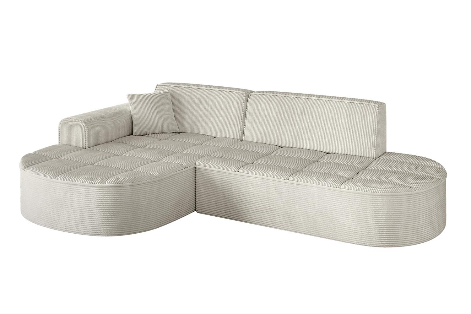 ECKSOFA Ottomane Links TARO-L1 - 243x171x79,5 cm Creme - Hellgrau/Creme, Holzwerkstoff/Textil (243/171cm) - ALTDECOR
