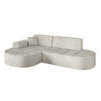 ECKSOFA Ottomane Links TARO-L1 - 243x171x79,5 cm Creme - Hellgrau/Creme, Holzwerkstoff/Textil (243/171cm) - ALTDECOR