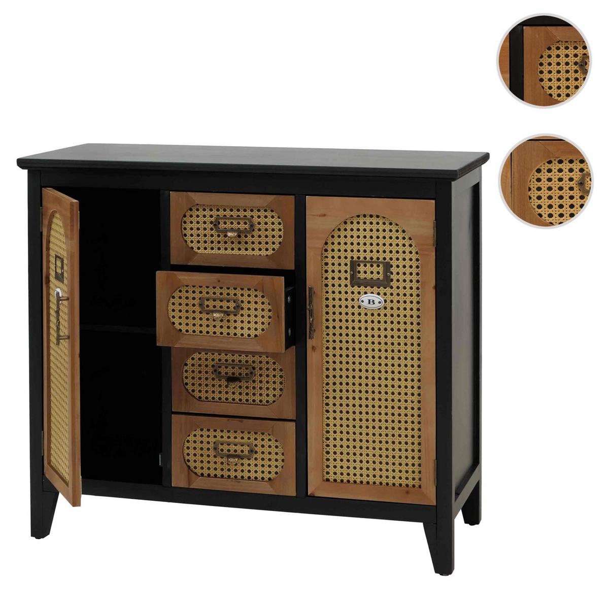 APOTHEKERKOMMODE Schwarz, Braun - Schwarz/Braun, Holz (91/80/40cm) - MCW