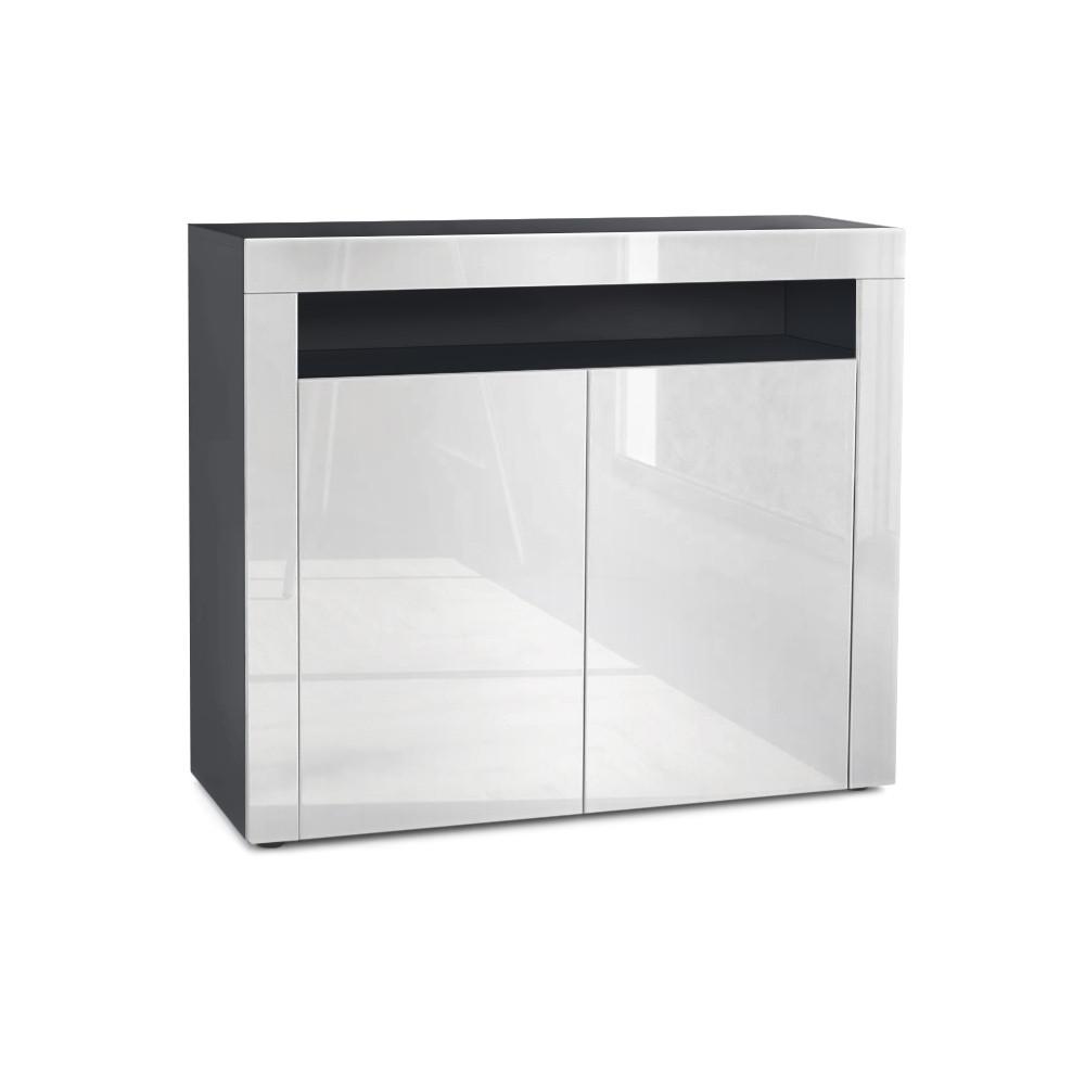 KOMMODE Valencia Weiß Hochglanz / Weiß Hochglanz - Weiß Hochglanz, Holzwerkstoff (108/92/40cm) - Vladon