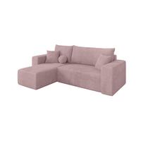 ECKSOFA mit Schlaffunktion Ottomane Links SENO-L 249x139x85 Rosa Cord - Schwarz/Rosa, Holzwerkstoff/Kunststoff (249/139cm) - ALTDECOR