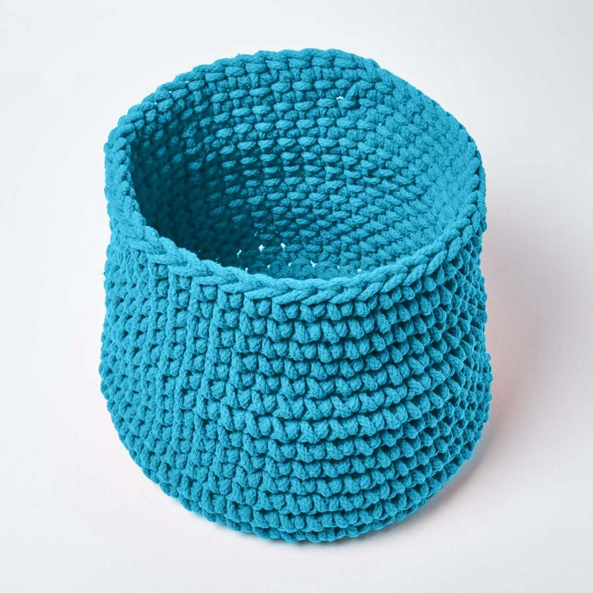 AUFBEWAHRUNGSKORB Baumwolle 42/37 cm - Türkis, Textil (42/42/37cm) - Homescapes