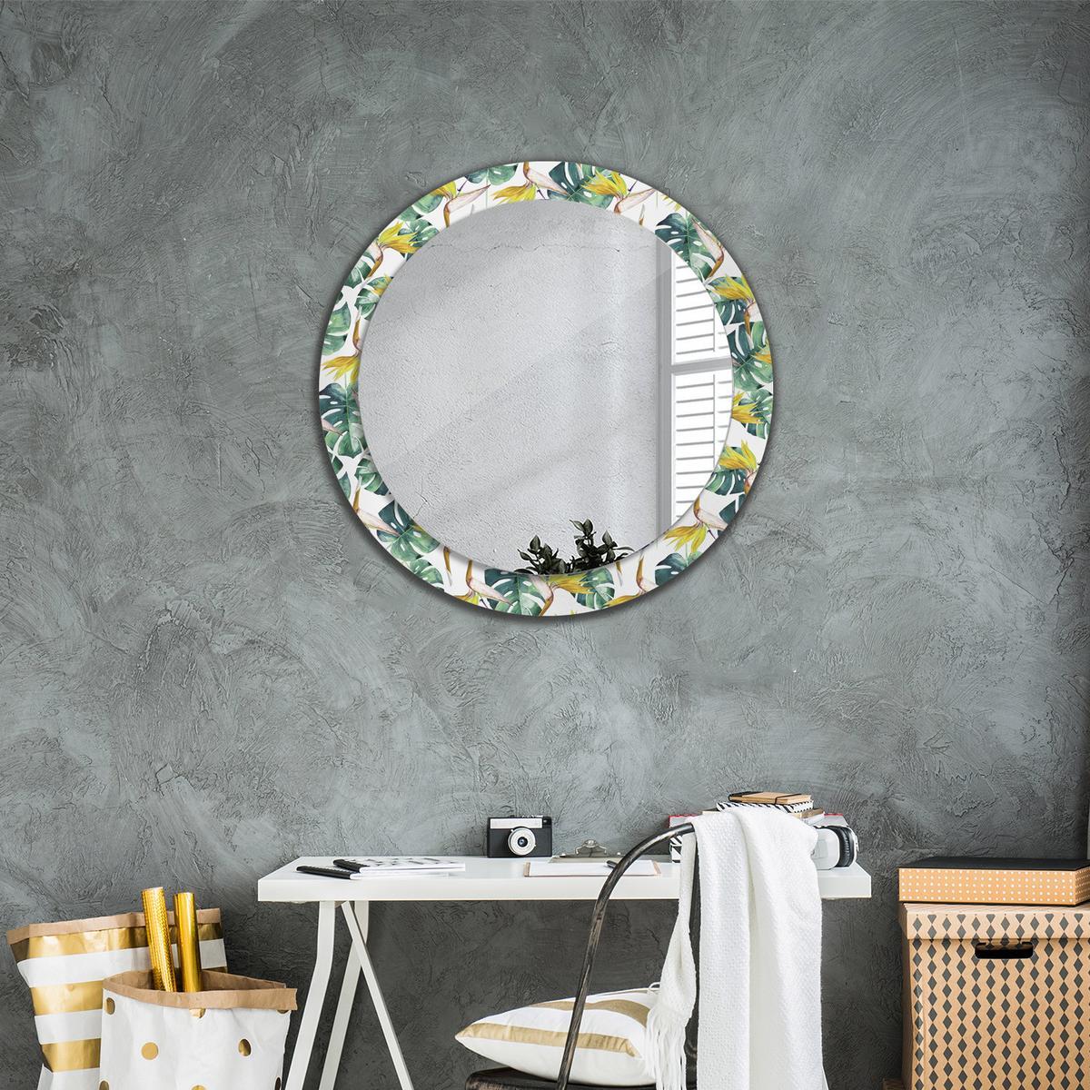 SPIEGEL Rund Ø 80 cm mit Aufdruck - Multicolor, Glas (80/80/0.4cm) - Wallfluent