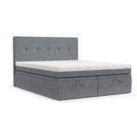 BOXBETT Arivo 160/200 cm Grau im Neve Stoff - Schwarz/Grau, Holz/Holzwerkstoff (160/200cm) - AltaBeds