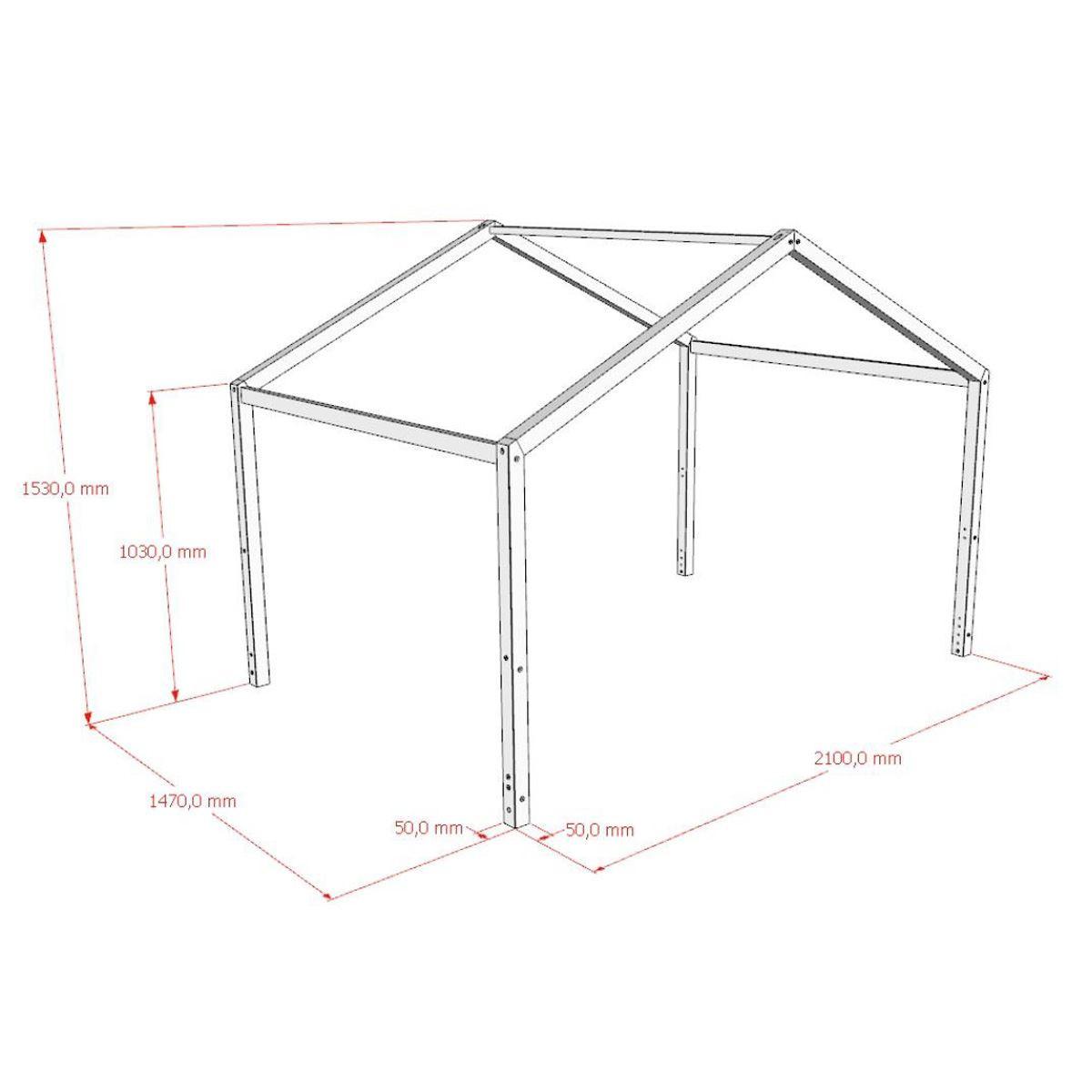 HAUSBETT Kapua 140x200 mit Bettschublade Rausfallschutz Kiefer massiv - Kieferfarben, Holz (140/200cm) - 58aufmkessel