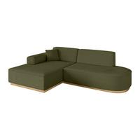 ECKSOFA Ottomane Links IREA-L1-v2 - 232x165x80 cm Grün - Platinfarben, Holzwerkstoff/Textil (232/165cm) - ALTDECOR