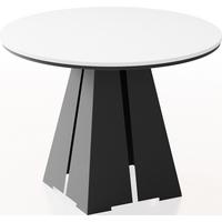 ESSTISCH Kova runder ausziehbarer, Weiß 100-180/100/76 cm - Schwarz/Weiß, Holzwerkstoff/Metall (100/176/76cm) - WFL GROUP
