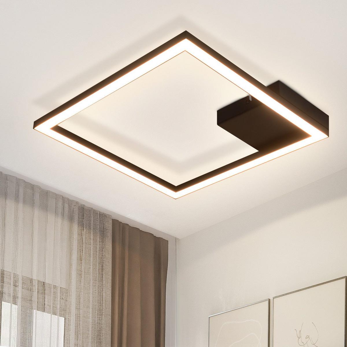 LED-DECKENLEUCHTE Franks 29.4/29.4/3.8 cm - Schwarz, Metall (29.4/29.4/3.8cm) - Nettlife