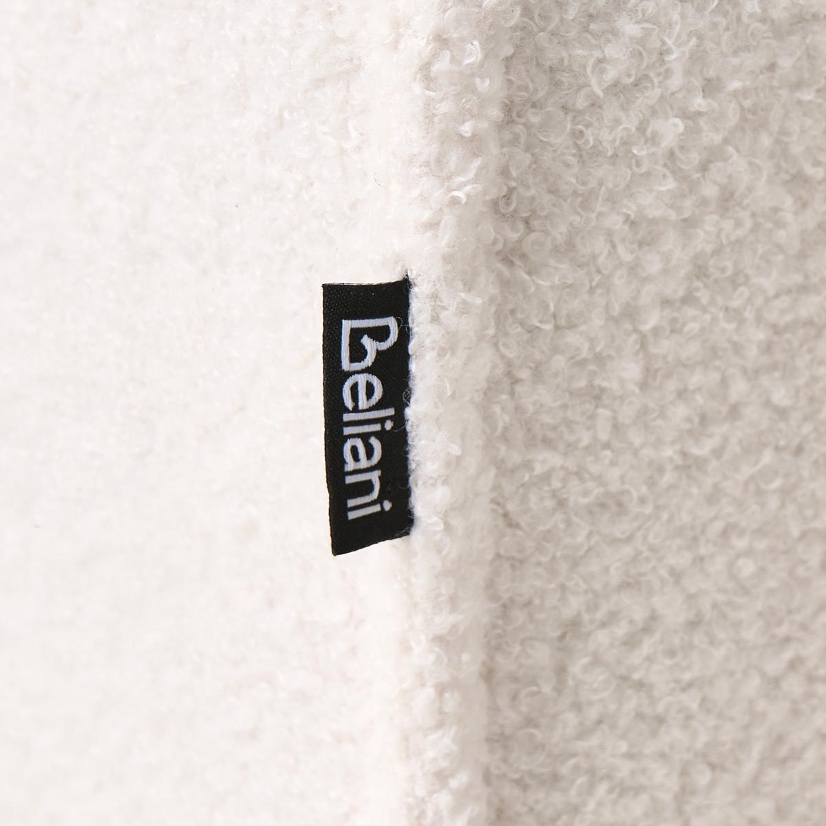 OTTOMANE Bouclé Cremeweiß Ardal - Creme/Schwarz, Textil (88/43/88cm) - Beliani