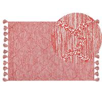 KURZFLOR-TEPPICH Nigde 200/140 cm - Rot, Textil (140/200cm) - Beliani