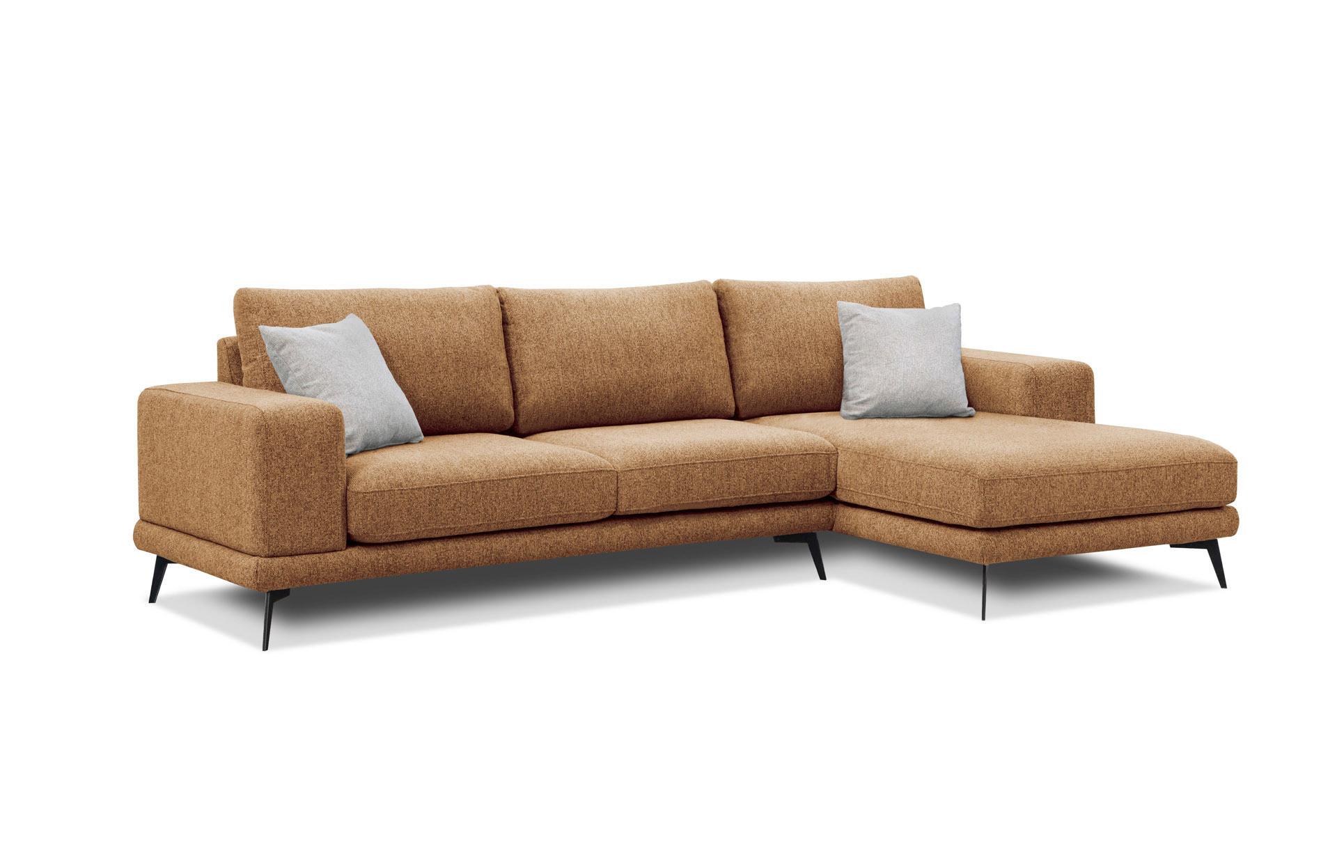 ECKSOFA MEDIOLANE 4-Sitzer, orange - Orange, Holzwerkstoff/Textil (282/219cm) - Wozimo