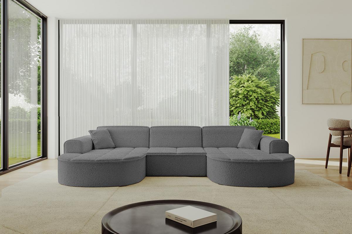 WOHNLANDSCHAFT TARO-U1 - 303x171x79,5 cm Grau - Grau, Holzwerkstoff/Textil (303/79.5/171cm) - ALTDECOR