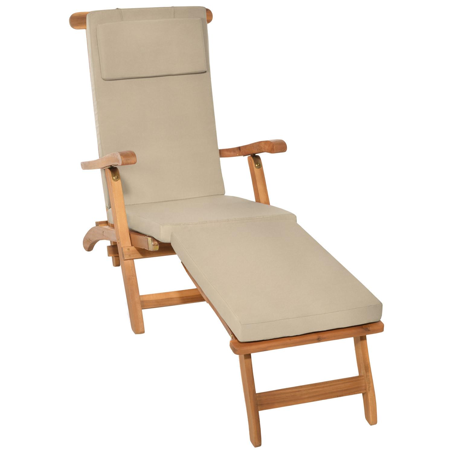 DECKCHAIRAUFLAGE Loftlux DC 175/45/5 cm Natur - Sandfarben, Textil (45/5/175cm) - Beautissu 