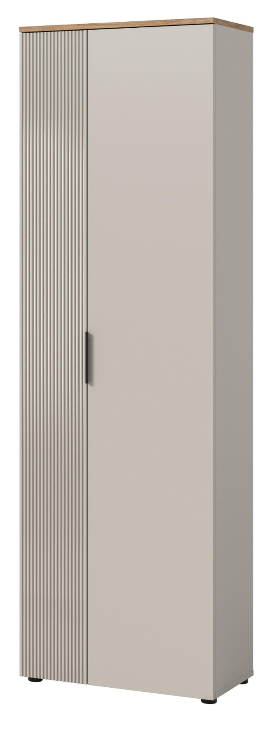 FLURSCHRANK Kaschmir Sand und Evoke Eiche, Schuhschrank 60 x 160 cm mit viel Stauraum - Kaschmir/Eichefarben, Holzwerkstoff/Kunststoff (60/190/36cm) - Inn.Furn