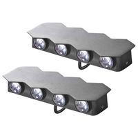 AUSSENWANDLEUCHTE 2er Set Schwarz Weldon - Schwarz, Metall (21/8/3cm) - Beliani