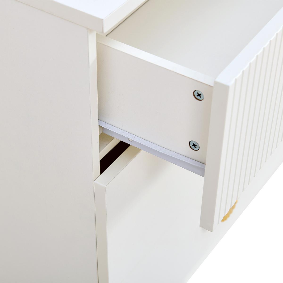 SIDEBOARD 6 Schubladen mit goldenen Griffen & Metallfüßen Weiss - Weiß, Holzwerkstoff (120/75/40cm) - Urban Meuble