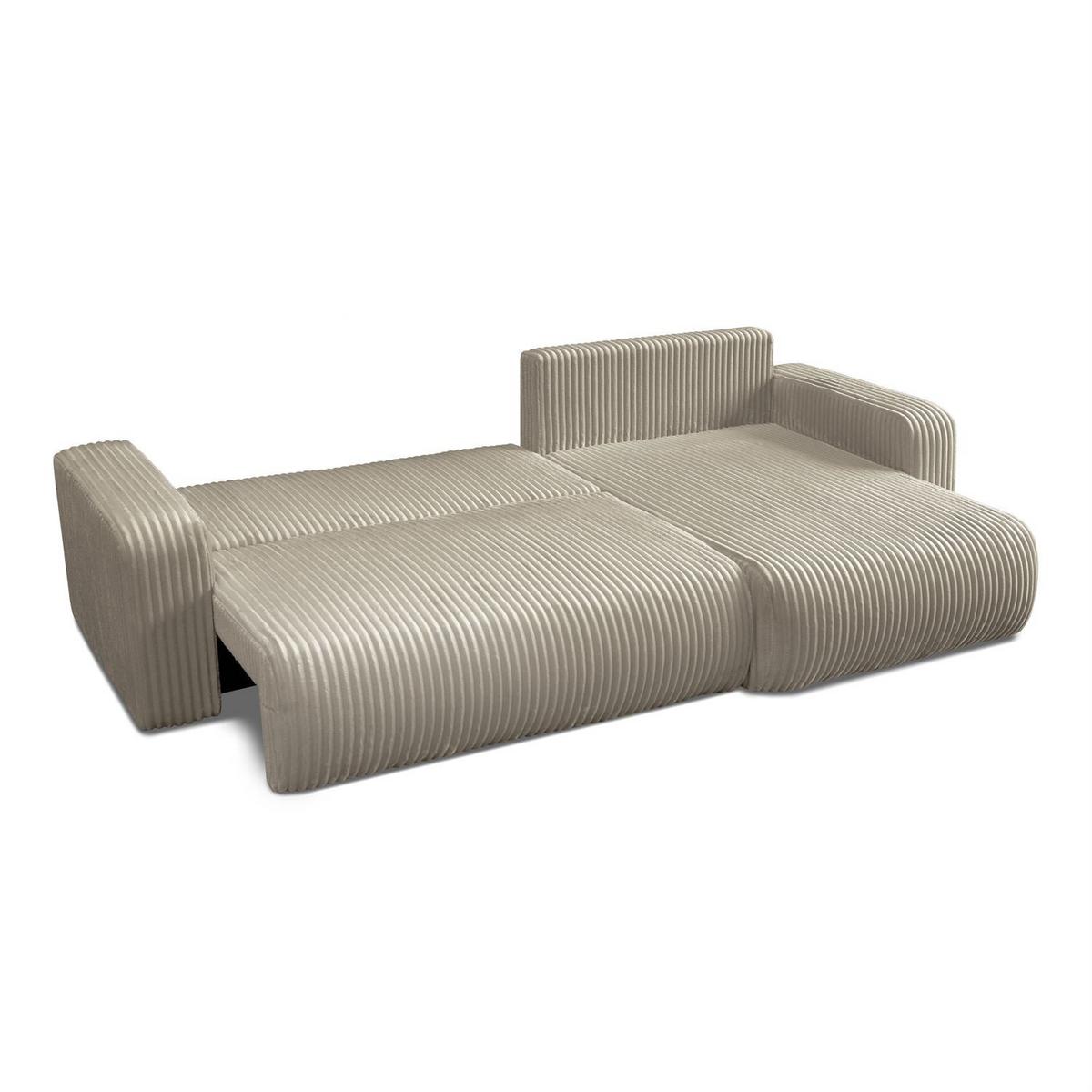 ECKSOFA PRESTIGE SOFT mit Schlaffunktion und Bettkasten, Tilia 08 - Beige, Textil (277/143cm) - Lookway