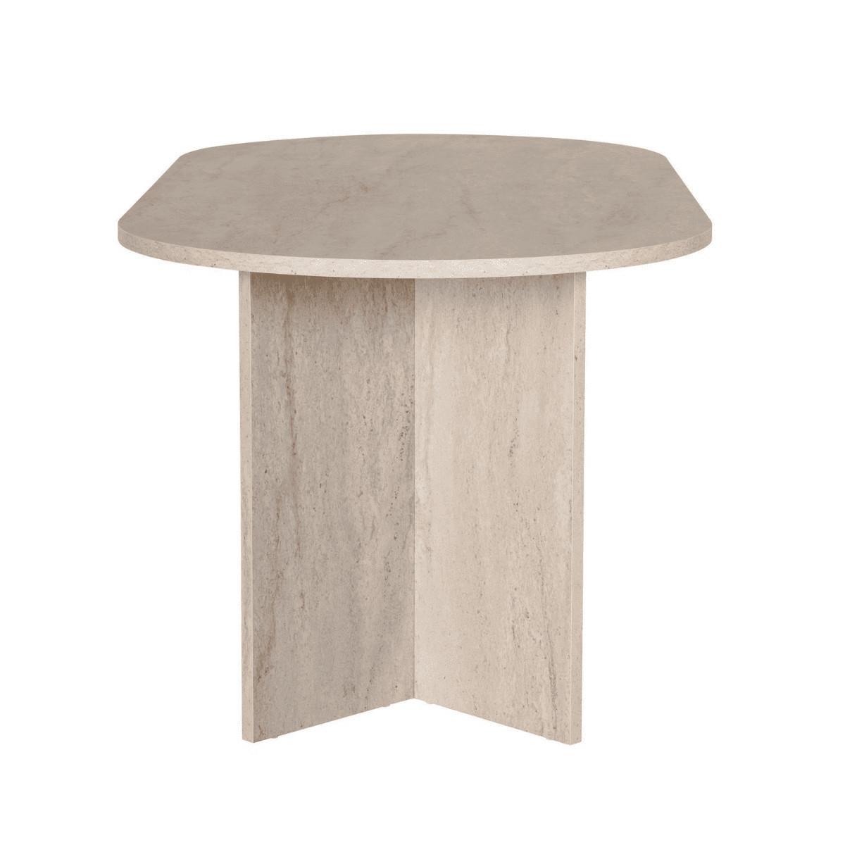ESSTISCH mit abgerundeten Kanten sable 180/75/89,5 cm - Beige, Holzwerkstoff (96/89.5/75cm) - Calicosy