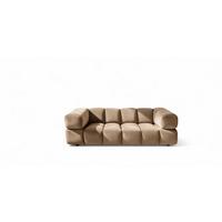 SOFA 3-sitzer Blanche In Bluvel - Mokka, Holzwerkstoff/Textil (240/70/96cm) - Fun Möbel