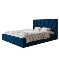 BETT 120x200 - Polsterbett mit Bettkasten und Metallrahmen - Modern Betten - Glatter Kronos-Stoff - Kollektion Denver, Blau - Blau, Holz/Textil (120/200cm) - Alpi-Möbel