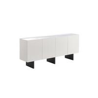 SIDEBOARD LYNN Weiß Holz - Schwarz/Weiß, Holzwerkstoff/Metall (180/75/40cm) - KAWOLA