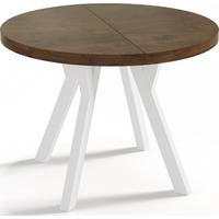 ESSTISCH Twixy runder ausziehbarer, Lefkas Eiche 100-200/100/76 cm - Alteiche/Weiß, Holz/Holzwerkstoff (100/200/76cm) - WFL GROUP
