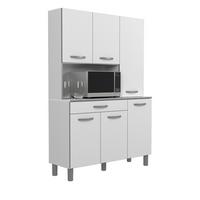 BUFFET Küche weiß 120 cm Küchenschrank mit viel Stauraum - Weiß/Grau, Holzwerkstoff (120/181/44cm) - Parisot Meuble