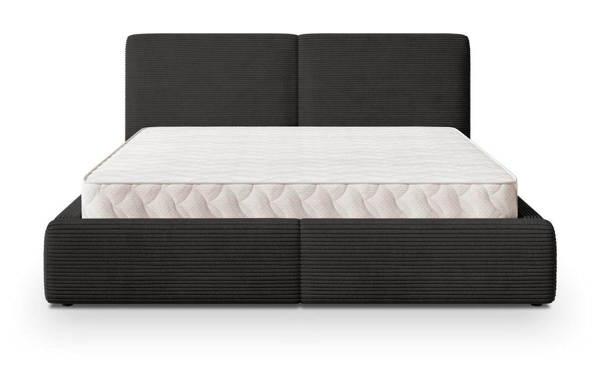 POLSTERBETT FELURO P 200x200 cm mit Bettkästen - Schwarz - Schwarz, Holz/Textil - MASSENO