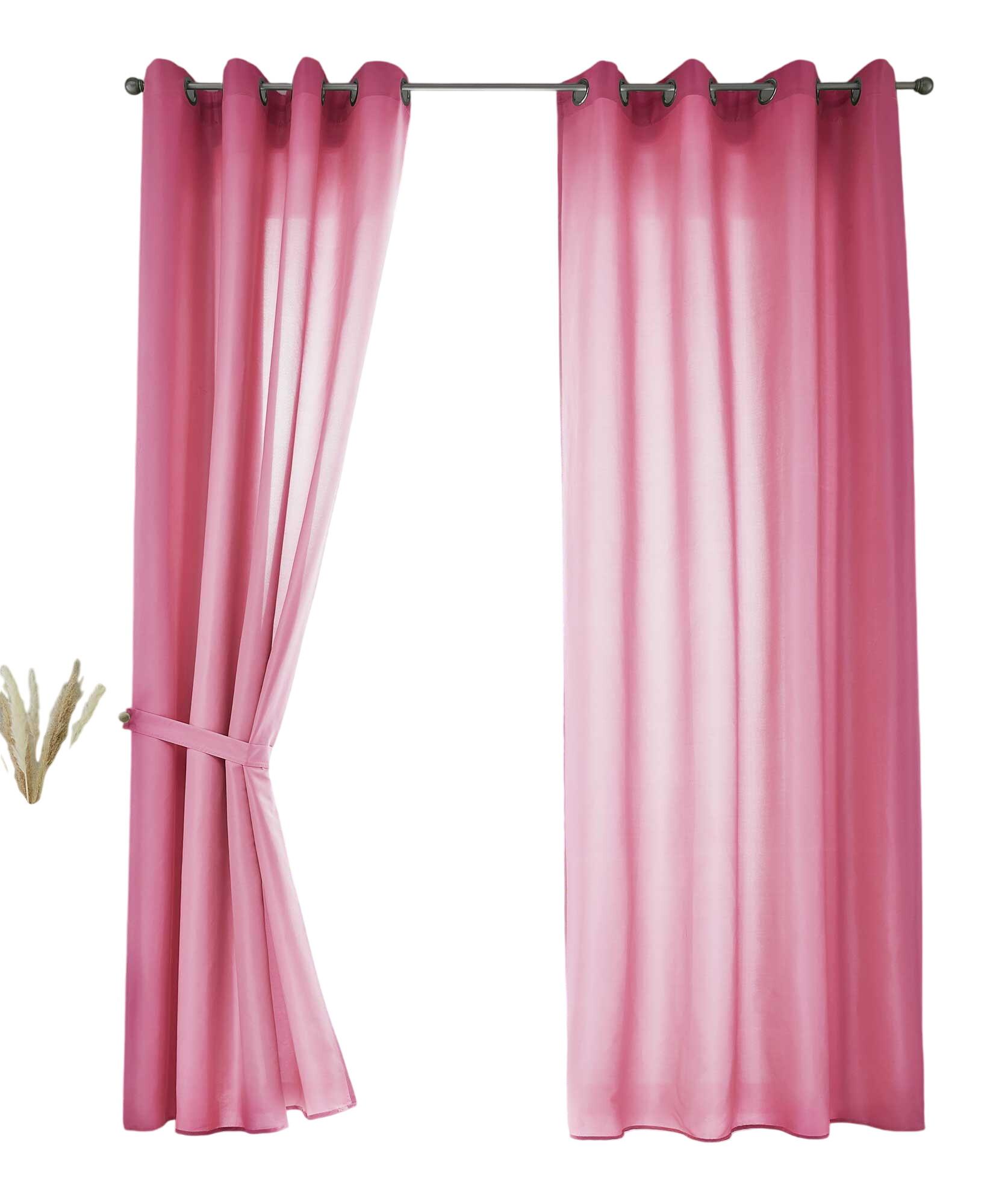 VORHANG 2ER SET BERLIN HxB 245x140cm Pink - Pink, Textil (140/245/245cm) - Gardinenbox