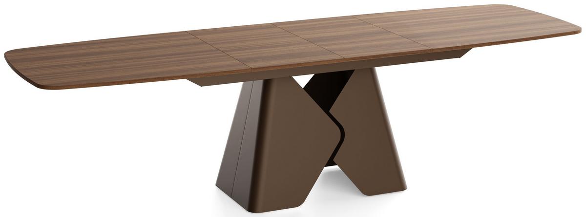 ESSTISCH Vanta rechteckig ausziehbar verlängerbar mit Braunem Metallgestell, Nussbaum Braun 200-290/90/76 cm - Walnussfarben/Braun, Holzwerkstoff/Metall (90/290/76cm) - WFL GROUP