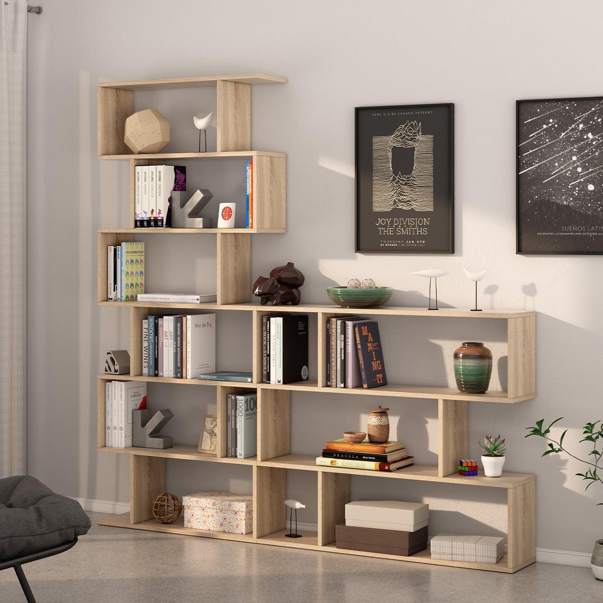 REGAL mit 3 Ebenen L110 cm - Athena - Eiche Artisan, Holzwerkstoff (24/97/11.5cm) - Calicosy