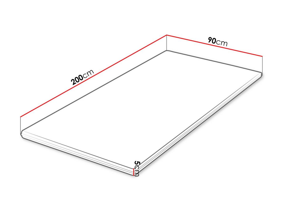 TOPPER Profil 5 cm - Weiß, Textil (90/200cm) - MIRJAN24