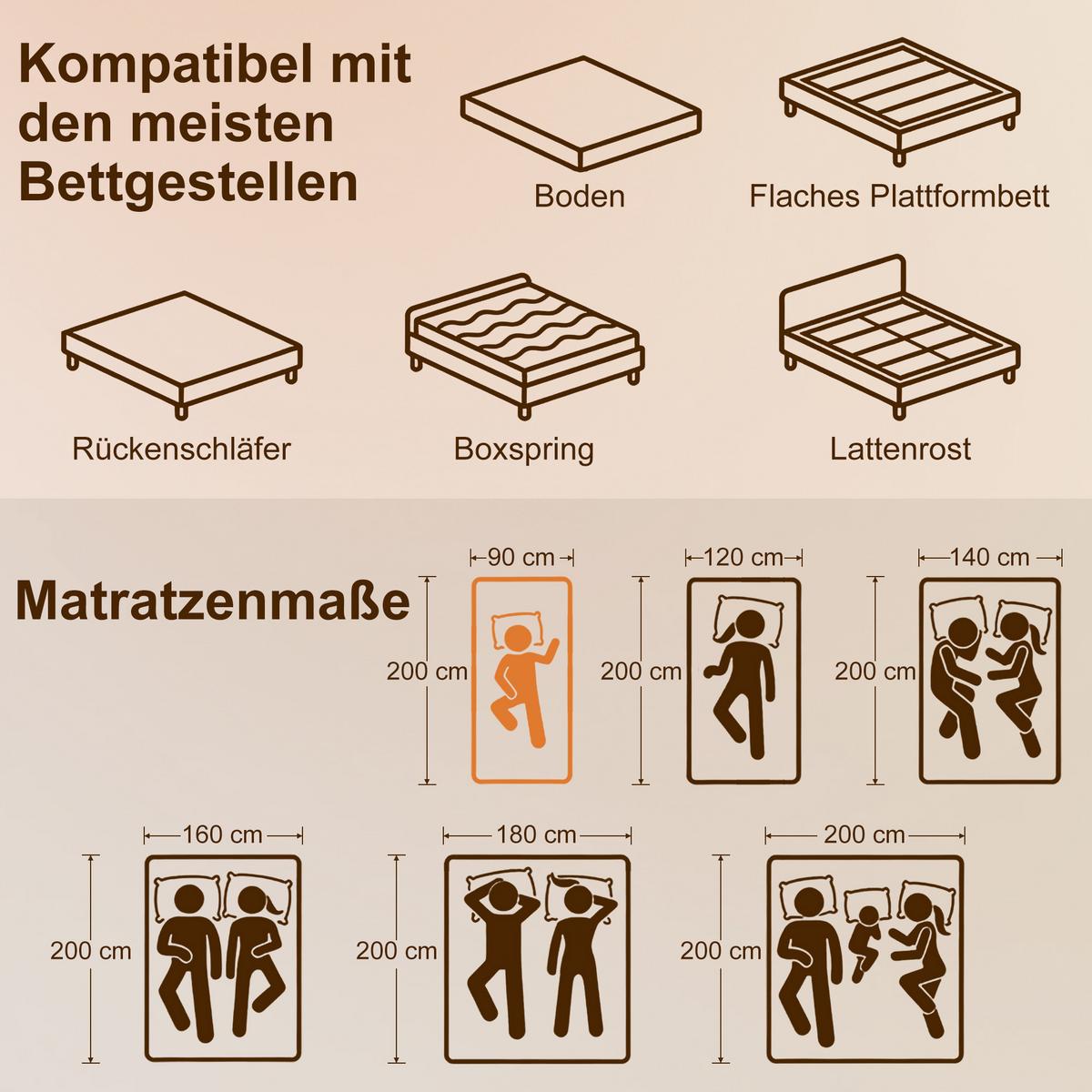 MATRATZE Strickstoff Grau - Grau, Textil - HOMCOM
