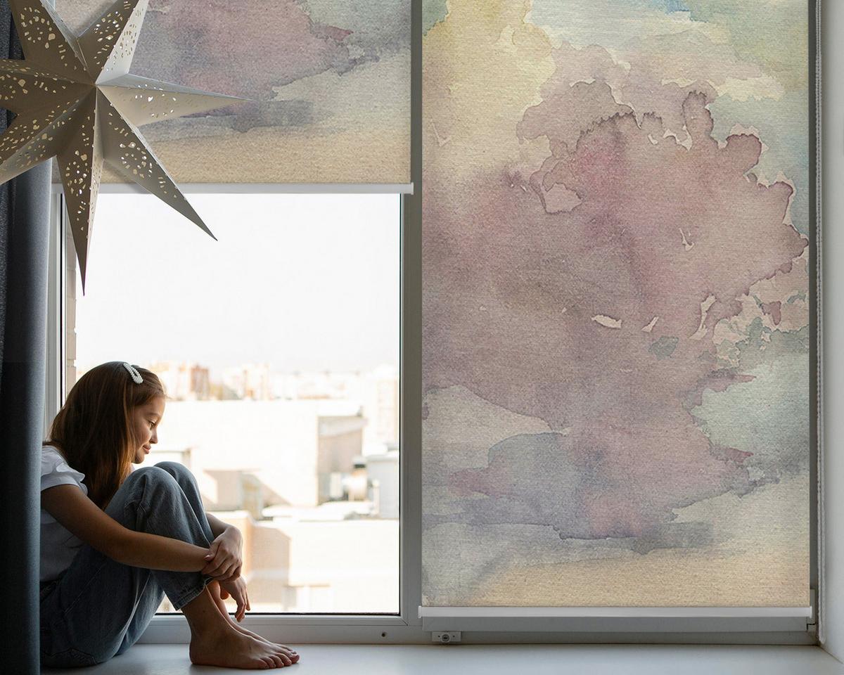 INNENROLLO - Fensterrollo - Rollo - 150x180 cm - Farbenfroher Himmel - Pink, Kunststoff (150/180/0.5cm) - TULUP