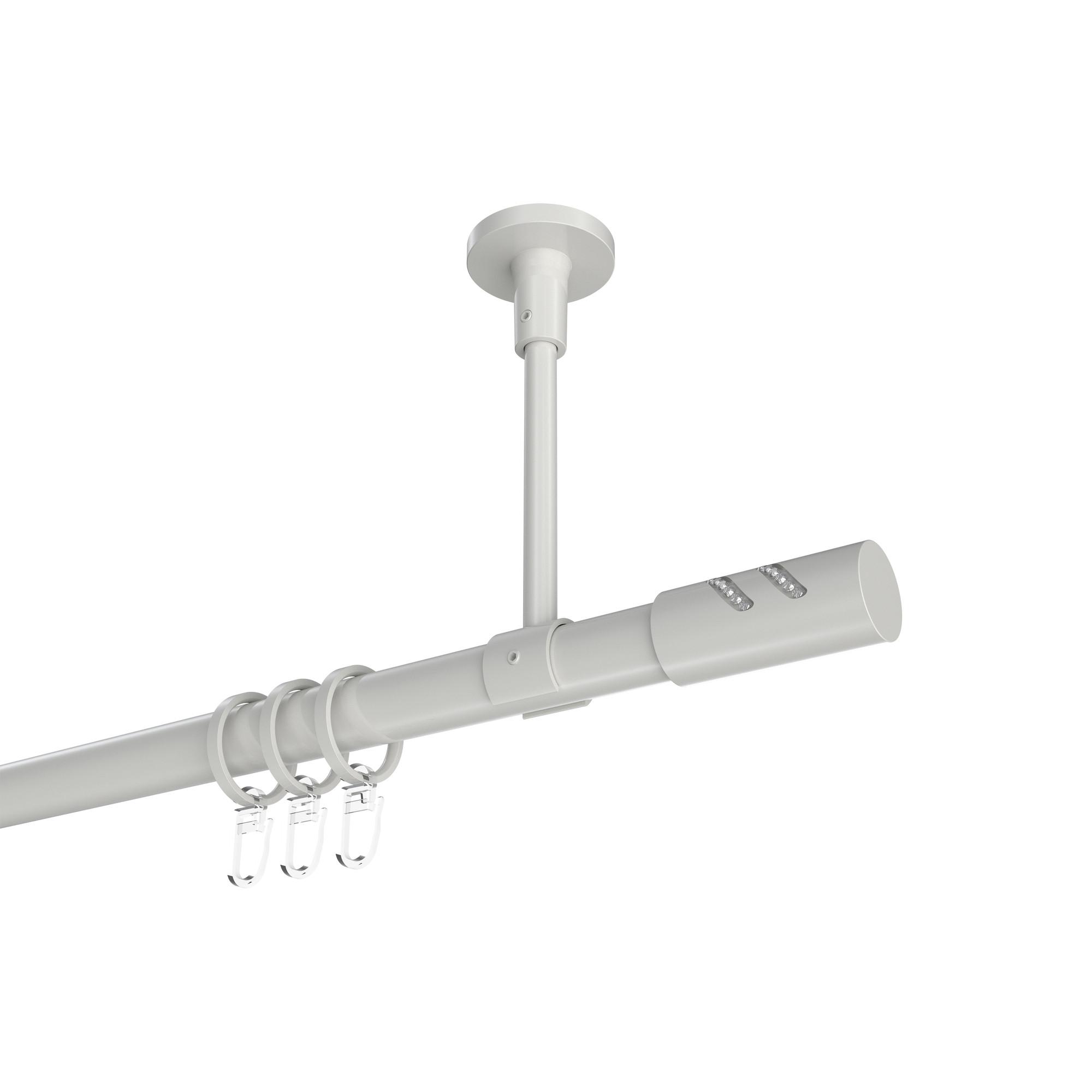 GARDINENSTANGE Sonette Zoena 420 cm (geteilt in 3 x 140 cm), 1-läufig, 20 mm Ø Weiß - Weiß, Metall (420cm) - INTERDECO