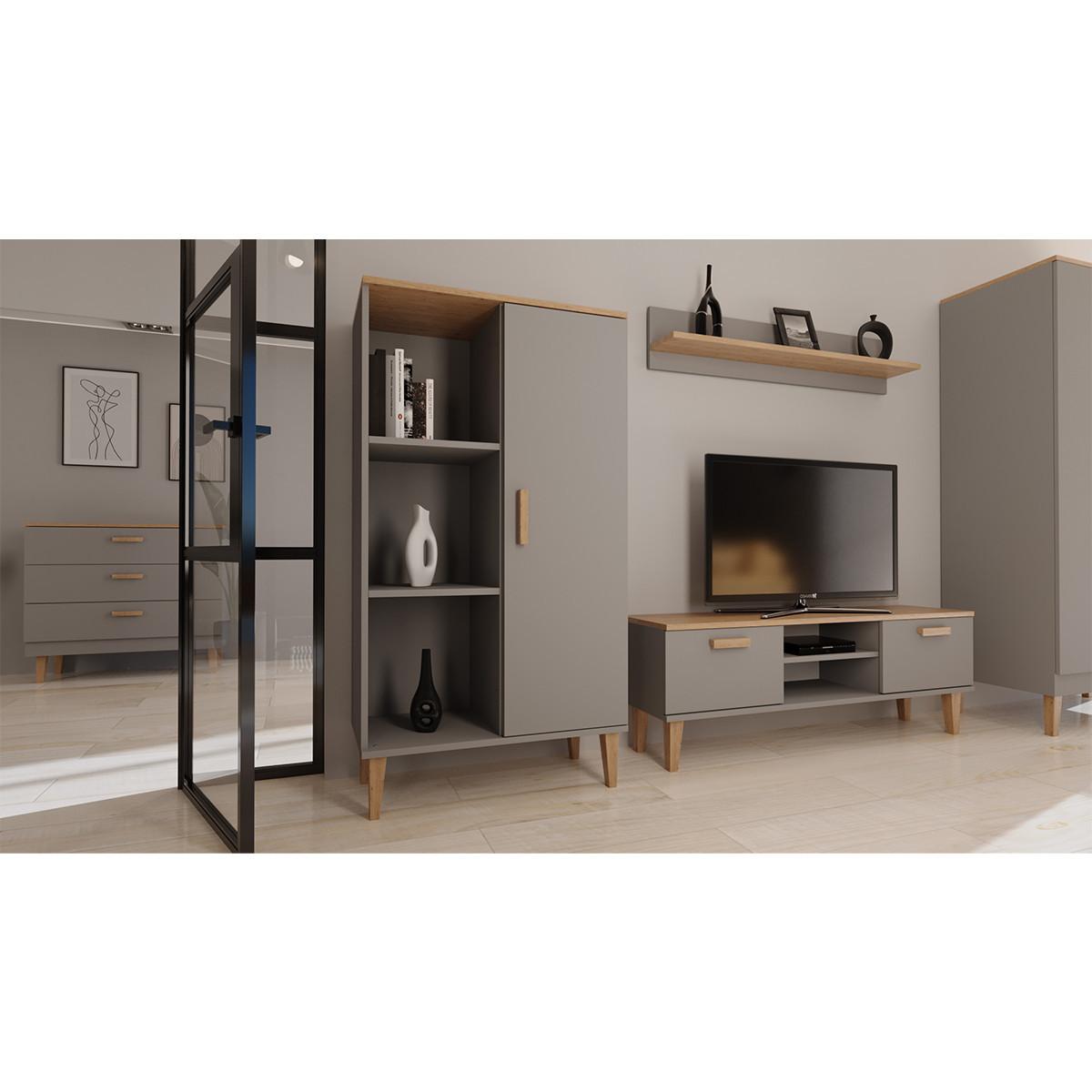 BÜCHERREGAL Denver Grau - Grau, Holzwerkstoff (35/120/80cm) - Petits-meubles