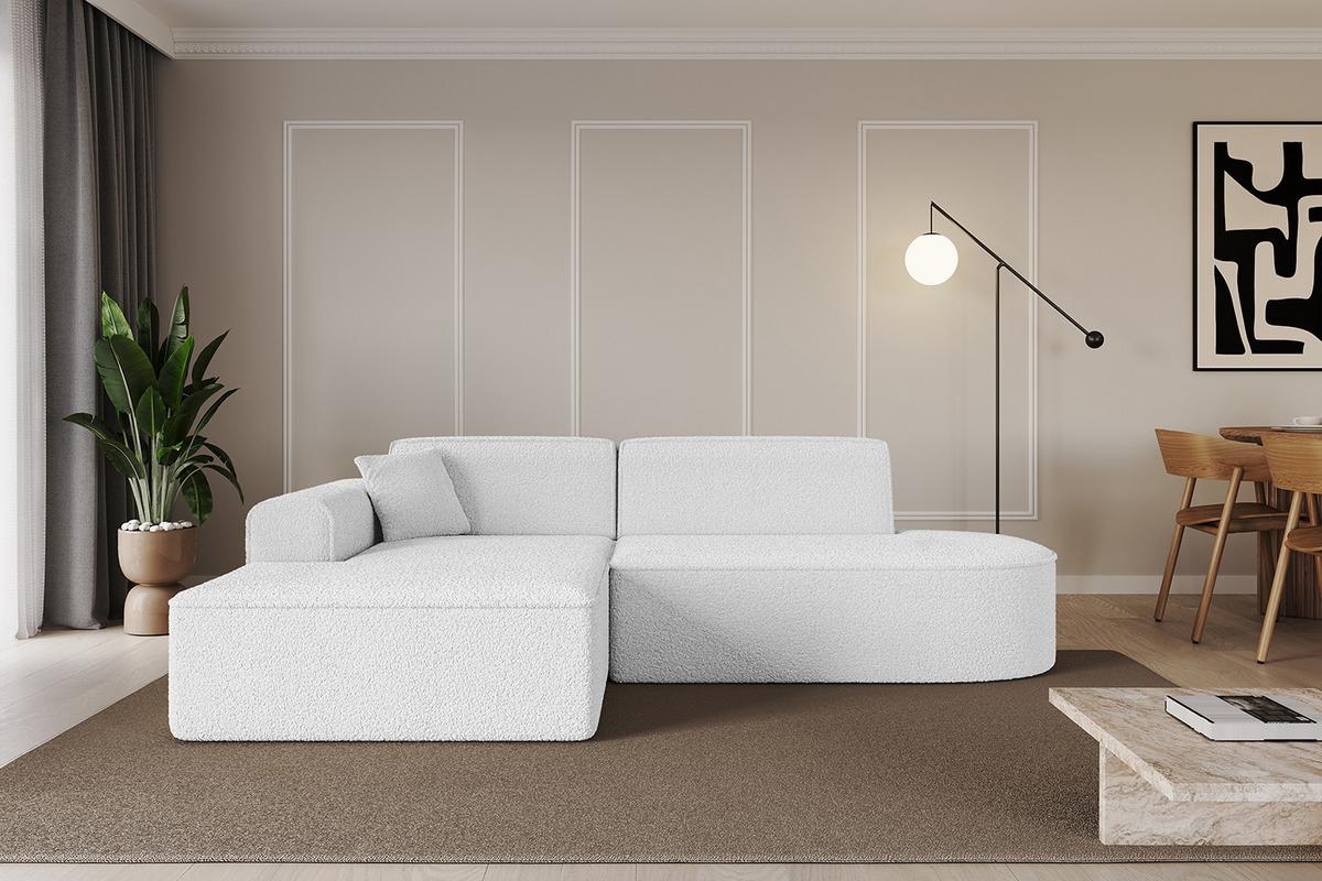 ECKSOFA Ottomane Links IREA-L1-v3 - 232x165x77 cm Weiß - Weiß, Holzwerkstoff/Textil (232/165cm) - ALTDECOR