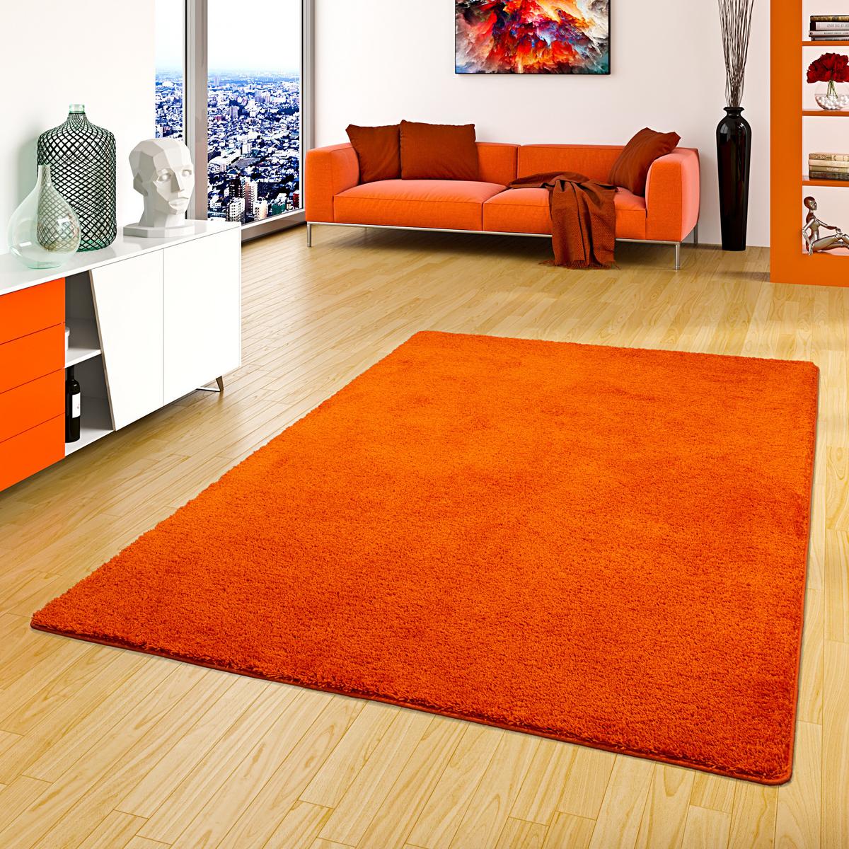 HOCHFLOR SHAGGY TEPPICH PALACE - Orange, Textil (160/200cm) - Snapstyle