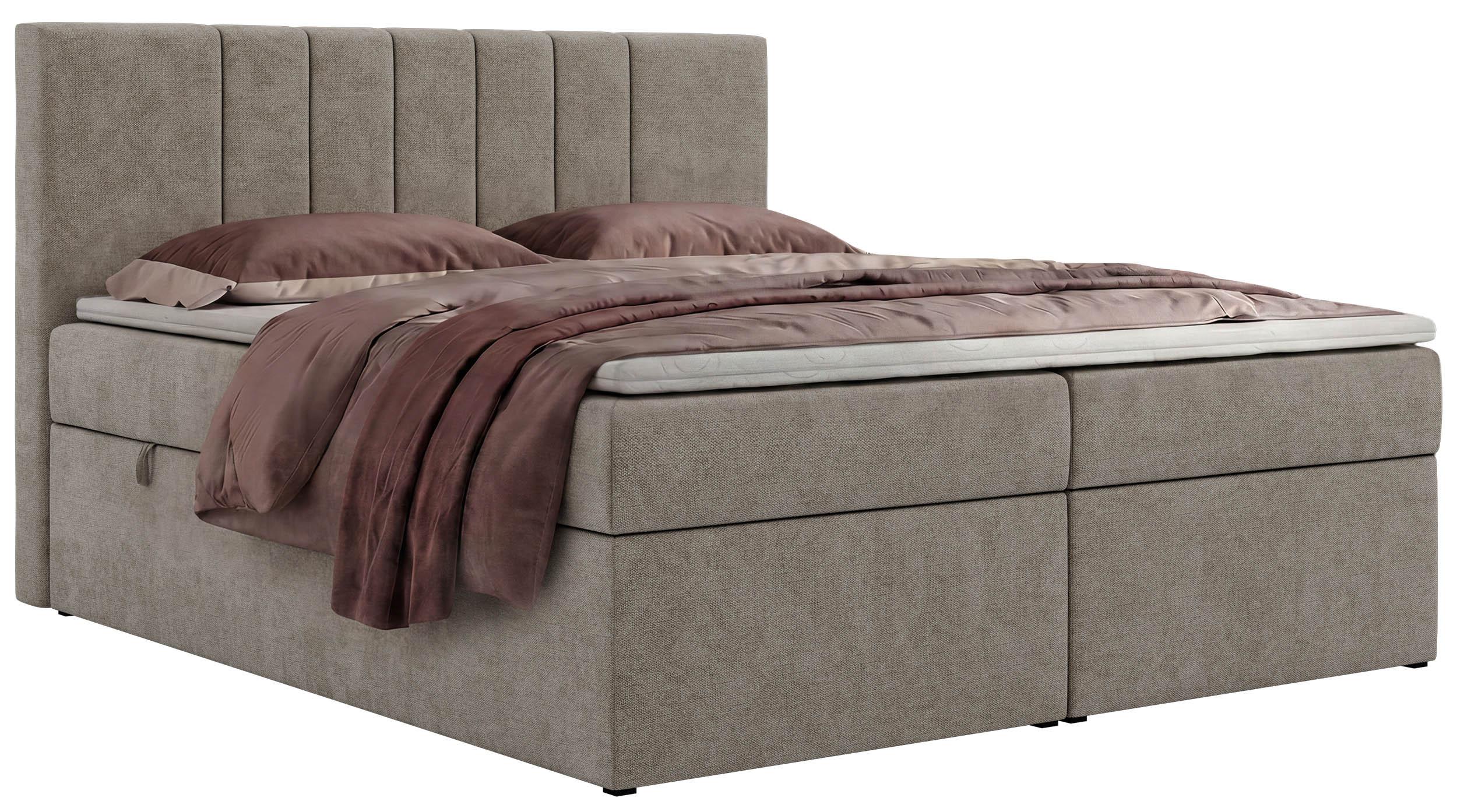 BOXBETT INERO 140/200 - Greige Stukture - Topper T25 - H3 - Greige/Schwarz, Kunststoff/Textil (140/200cm) - MKS
