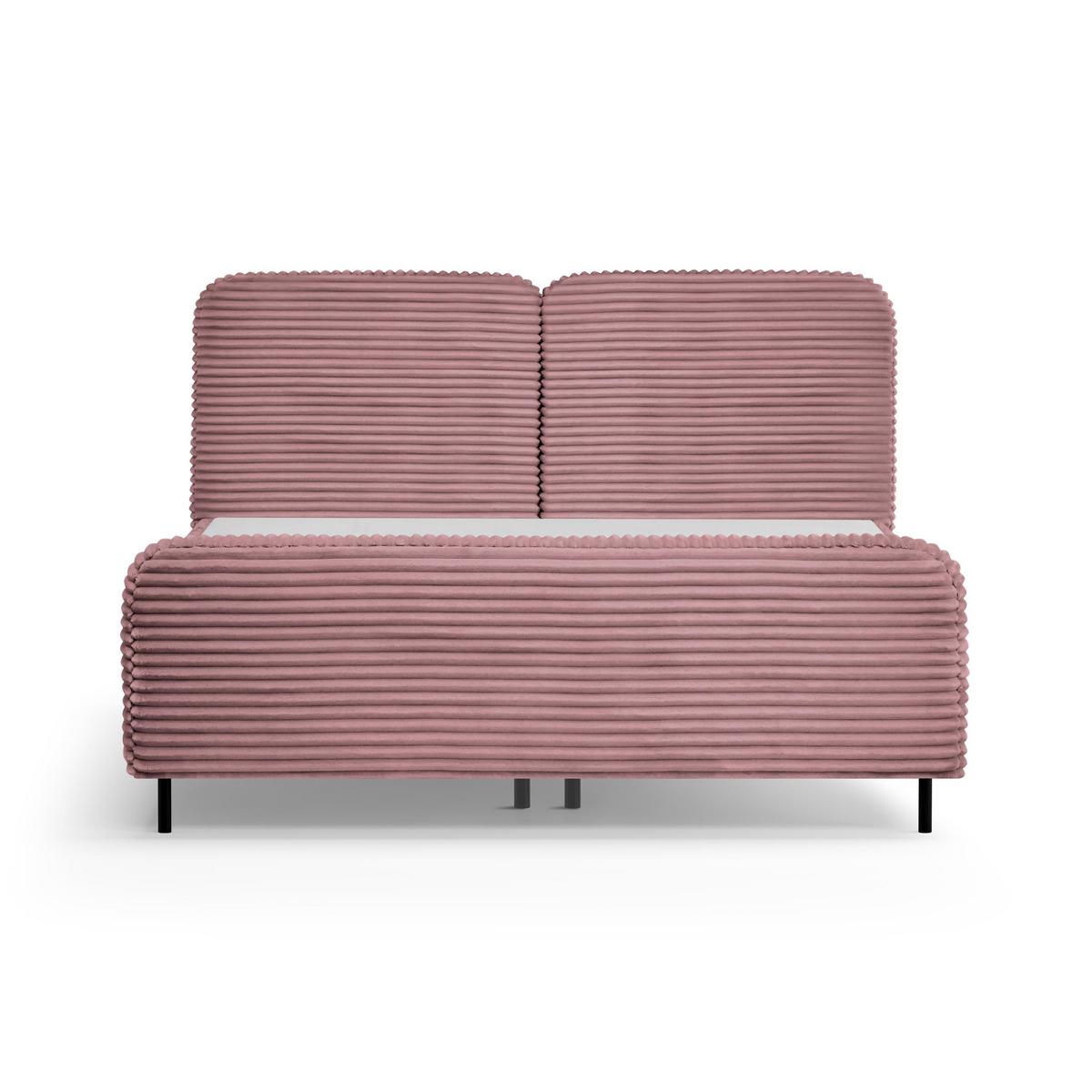 POLSTERBETT Lea mit Bettkasten, 160x200, Rosa - Schwarz/Rosa, Textil (160/200cm) - Beautysofa