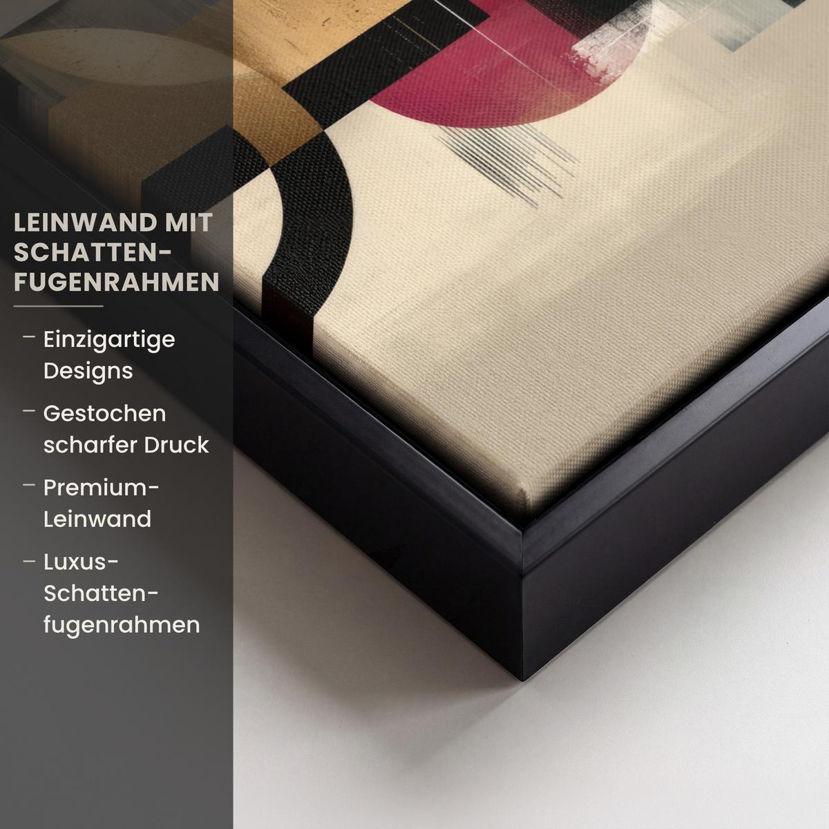 LEINWAND Bilder mit Rahmen - Abstrakt - Formen - Beige - Texturen - 40x30 - Beige, Textil (40/30cm) - MuchoWow
