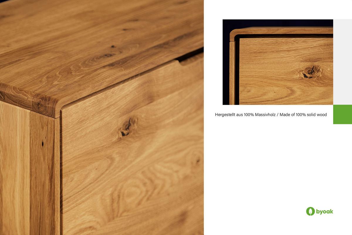 KOMMODE GREG Wildeiche - Wildeiche, Holz (134/63/40cm) - byoak