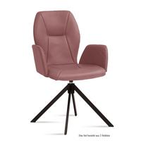 ARMLEHNSTUHL drehbar (2er-Set) Deonne 58x92x60 Schwarz/Rosewood - Dunkelrosa/Schwarz, Kunststoff (60/92/58cm) - 58aufmkessel