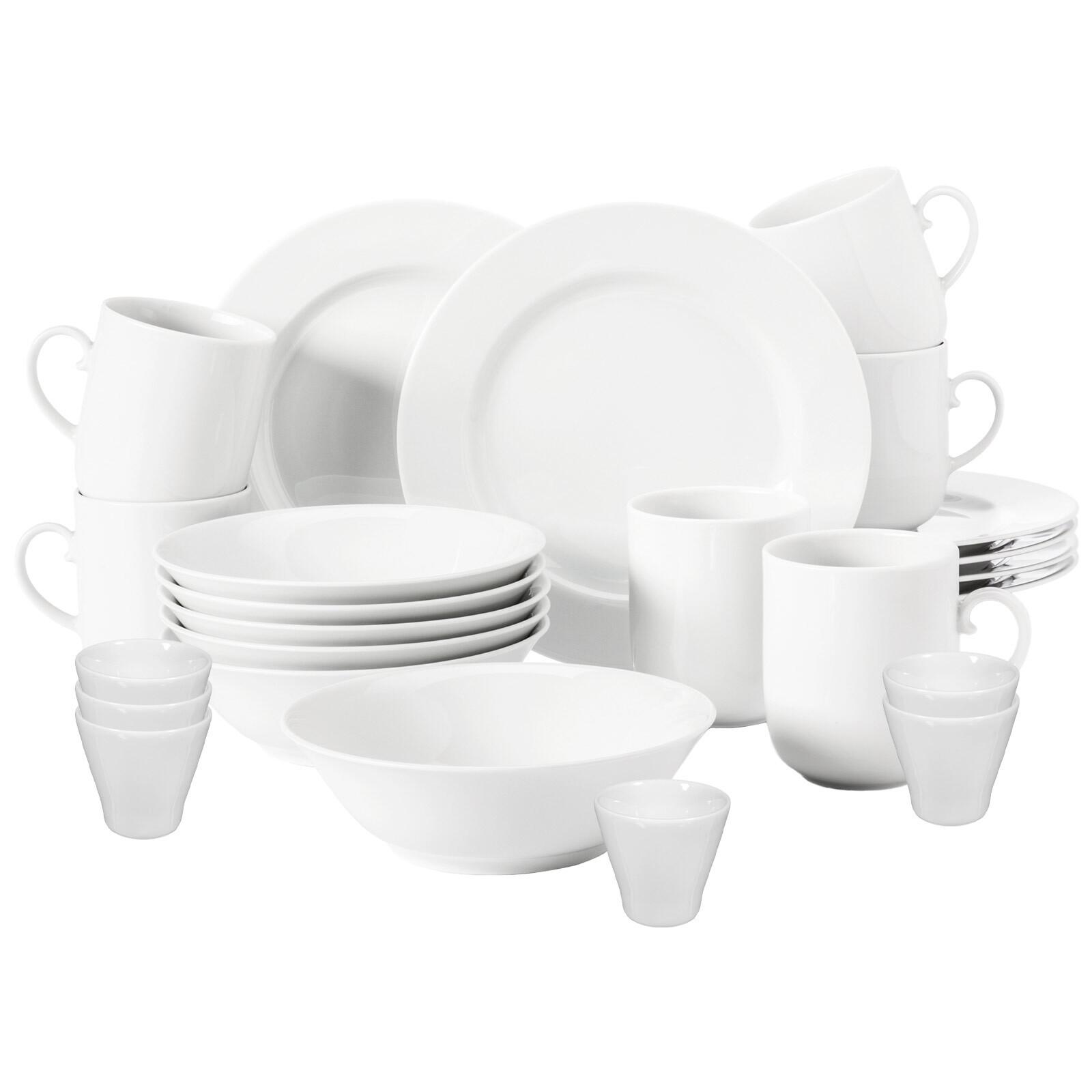 FRÜHSTÜCKS-SET Rondo/Liane weiß 24-tlg. - Weiß, Keramik (2/2/2cm) - Seltmann Weiden
