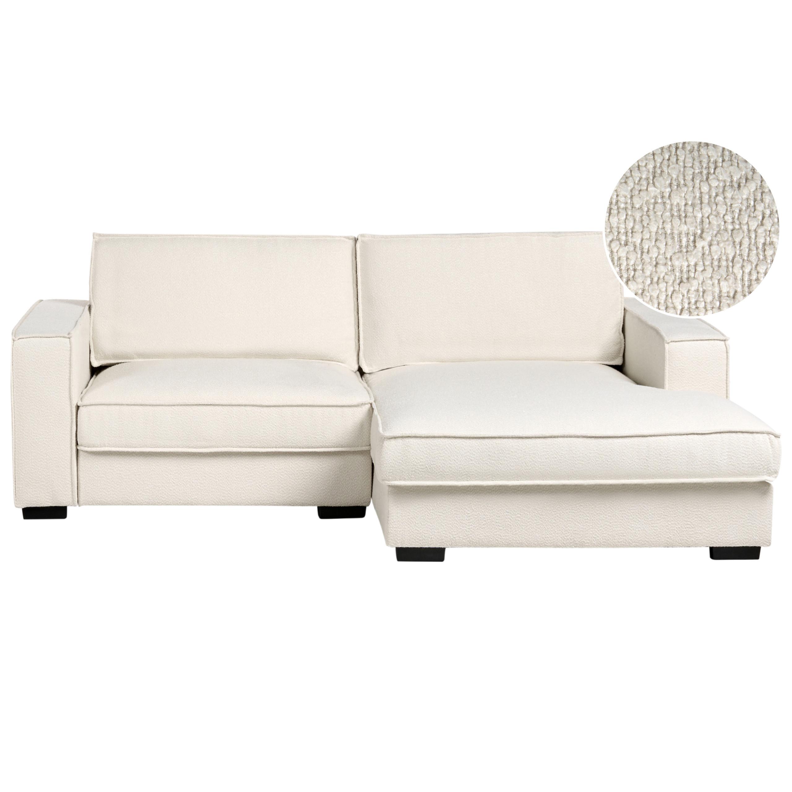 ECKSOFA Bouclé Hellbeige linksseitig Kolding - Beige/Schwarz, Textil (228/152cm) - Beliani
