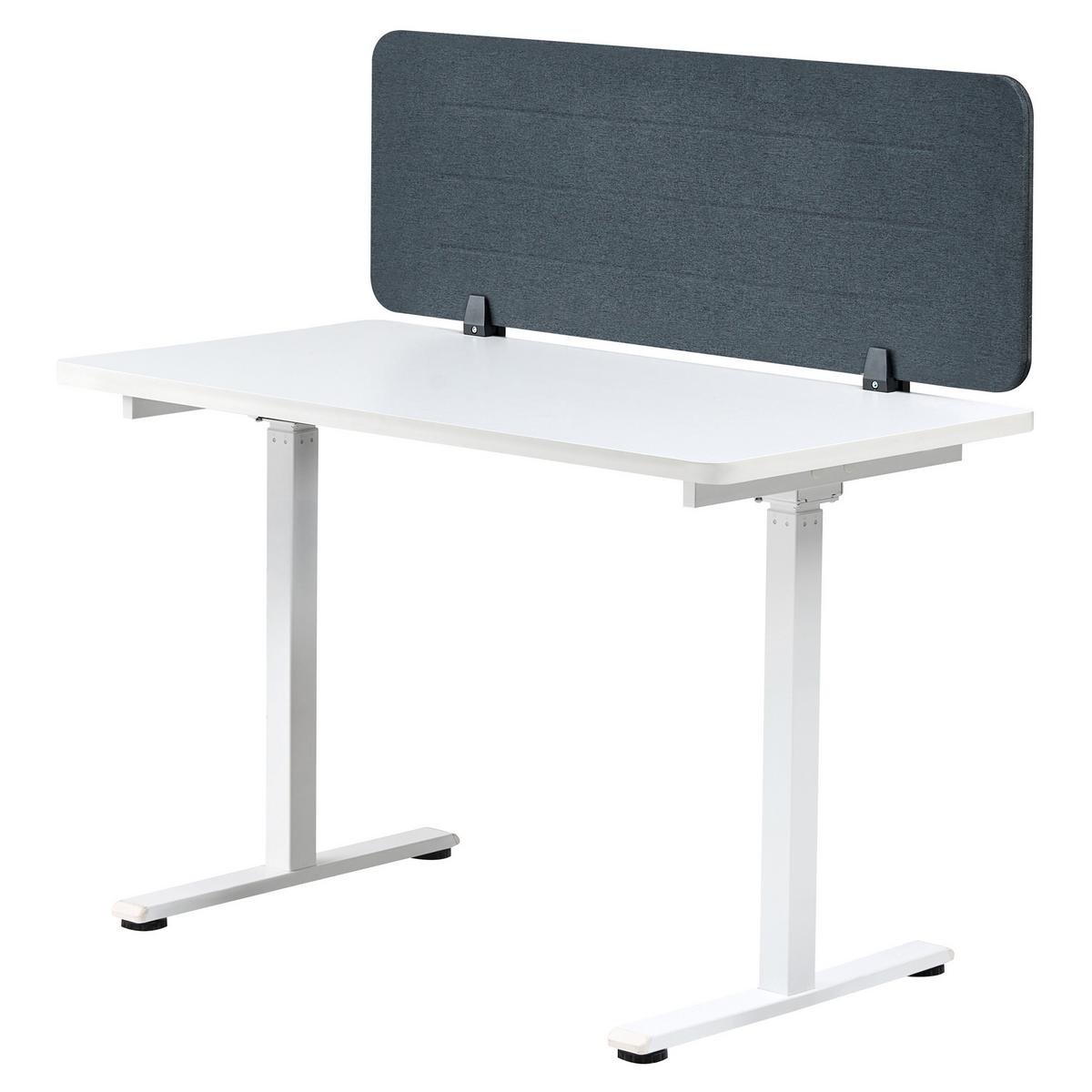 SCHREIBTISCHTRENNWAND 120/40 cm Dunkelgrau Ziggy - Dunkelgrau, Textil (120/40/2cm) - Beliani