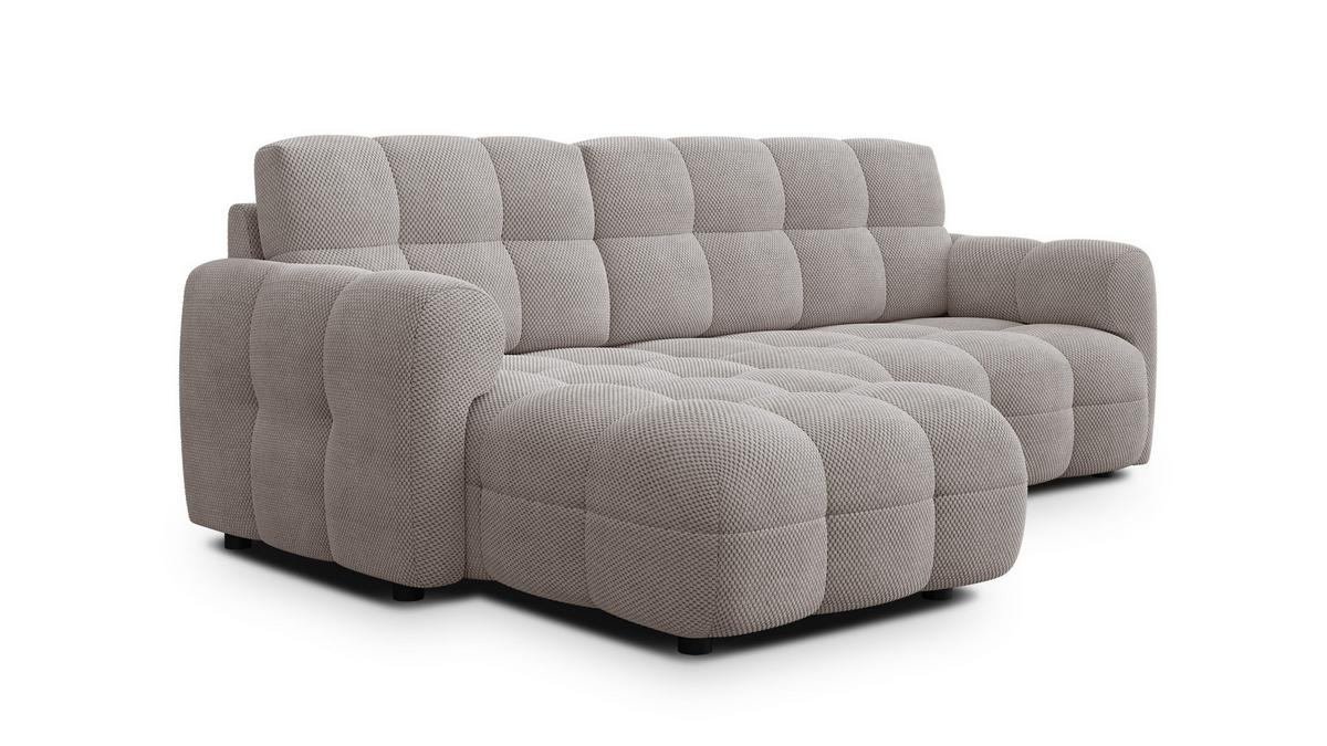 ECKSOFA MELLOW 3-Sitzer, beige - Beige/Schwarz, Holz/Textil (232/156cm) - Wozimo