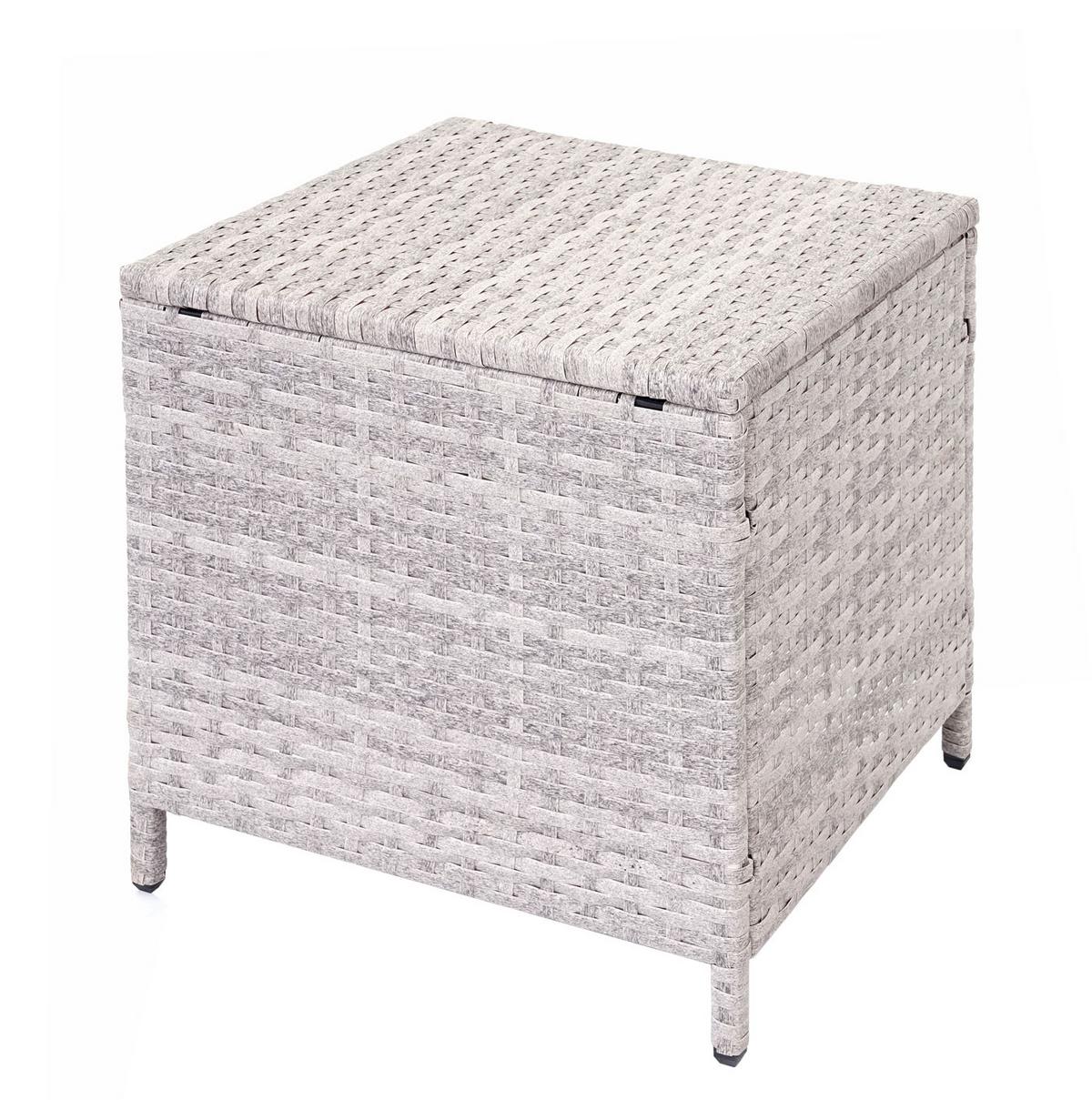 POLY-RATTAN-GARNITUR Hellgrau - Hellgrau, Kunststoff - MCW