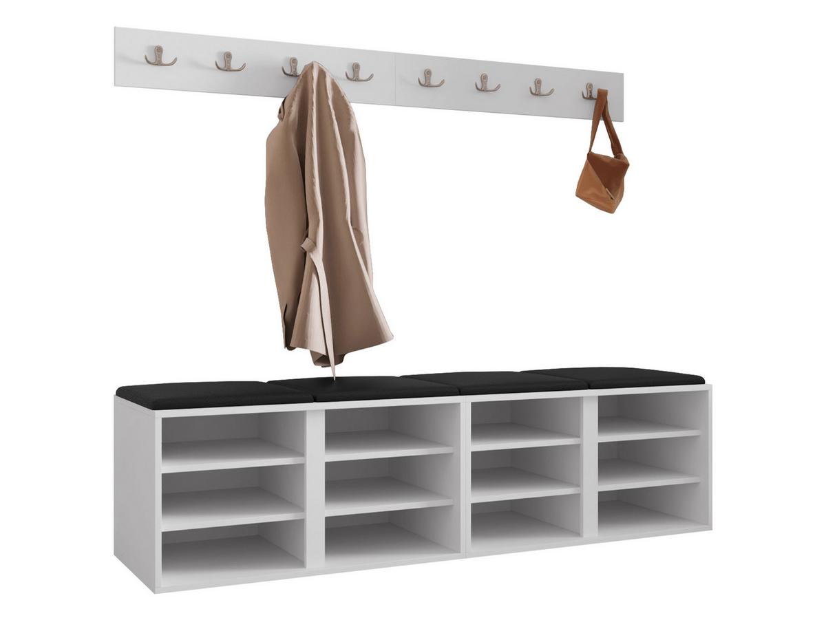 GARDEROBEN-SET Orion VII - Nussbaumfarben/Grau, Holzwerkstoff/Kunststoff (168/42/46cm) - MIRJAN24